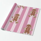 Gestreiftes Lebkuchenjungen-Geschenkpapier Geschenkpapier (Ungerollt)
