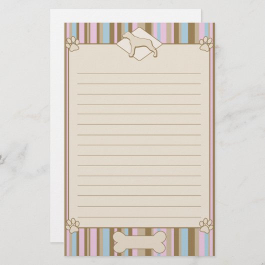 Gestreiftes Leopard-Hundebriefpapier Louisianas Briefpapier (Vorne/Hinten)