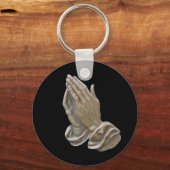 Gestreiftes Metall mit aussehenden Betenhand Schlüsselanhänger (Vorderseite)