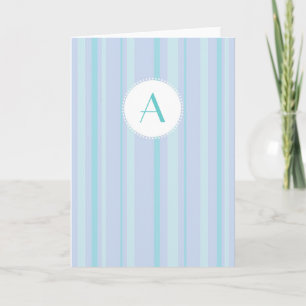 Gestreiftes Monogramm - Blau u. Flieder