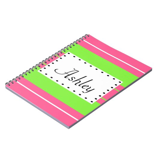 Gestreiftes Monogramm Notizblock (Linke Seite)