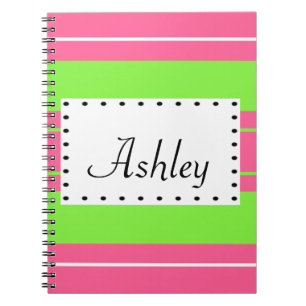 Gestreiftes Monogramm Notizblock