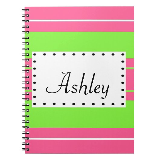 Gestreiftes Monogramm Notizblock (Vorderseite)