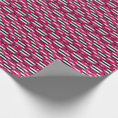 Gestreiftes Muster des Lippenstift-Kuss-B&W Geschenkpapier (Ecke)