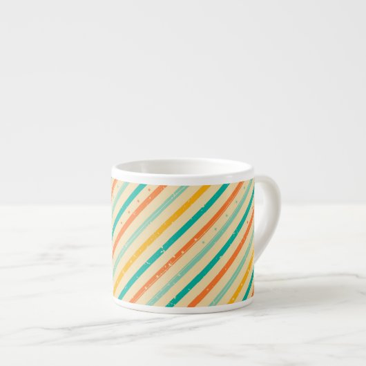 Gestreiftes Muster des Retro Schmutzes Espressotasse (Vorderseite Rechts)