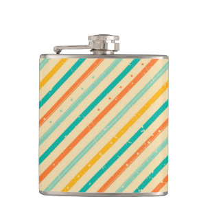 Gestreiftes Muster des Retro Schmutzes Flachmann