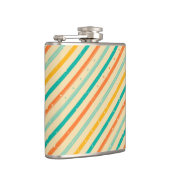 Gestreiftes Muster des Retro Schmutzes Flachmann (Rechts)