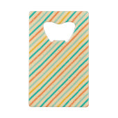 Gestreiftes Muster des Retro Schmutzes Geldkarten Flaschenöffner (Rückseite)