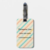 Gestreiftes Muster des Retro Schmutzes Gepäckanhänger (Rückseite vertikal)