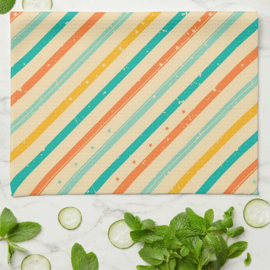 Gestreiftes Muster des Retro Schmutzes Handtuch (Gefaltet)