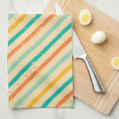 Gestreiftes Muster des Retro Schmutzes Handtuch (Viertel Falte)