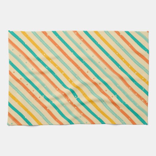 Gestreiftes Muster des Retro Schmutzes Handtuch (Horizontal)