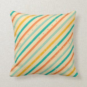 Gestreiftes Muster des Retro Schmutzes Kissen