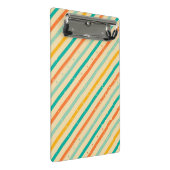 Gestreiftes Muster des Retro Schmutzes Mini Klemmbrett (Schrägansicht)