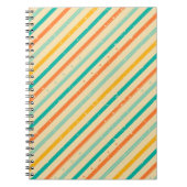 Gestreiftes Muster des Retro Schmutzes Notizblock (Vorderseite)