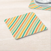 Gestreiftes Muster des Retro Schmutzes Rechteckiger Pappuntersetzer (angewinkelt)