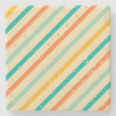 Gestreiftes Muster des Retro Schmutzes Steinuntersetzer (Vorderseite)