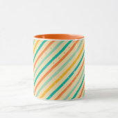 Gestreiftes Muster des Retro Schmutzes Tasse (Zentrum)