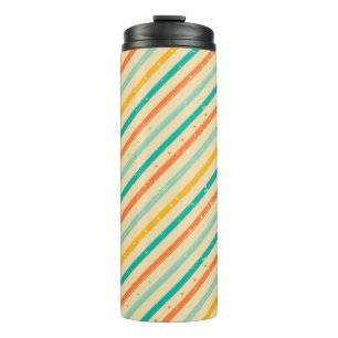 Gestreiftes Muster des Retro Schmutzes Thermosbecher