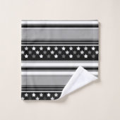 Gestreiftes Muster horizontal mit Sternen Badhandtuch Set (Waschlappen)