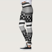 Gestreiftes Muster horizontal mit Sternen Leggings (Links)