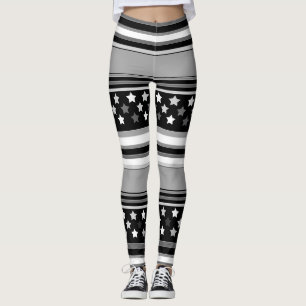 Gestreiftes Muster horizontal mit Sternen Leggings