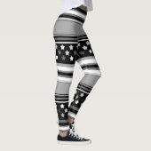 Gestreiftes Muster horizontal mit Sternen Leggings (Rechts)