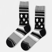 Gestreiftes Muster horizontal mit Sternen Socken (Linkes Detail)