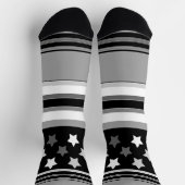 Gestreiftes Muster horizontal mit Sternen Socken (Oben)