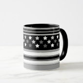 Gestreiftes Muster horizontal mit Sternen Tasse (VorderseiteRechts)