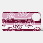 Gestreiftes Muster mit Rosen Case-Mate iPhone Hülle (Rückseite (Horizontal))