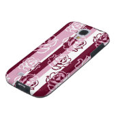 Gestreiftes Muster mit Rosen Case-Mate Samsung Galaxy Hülle (unten)