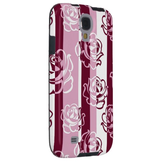 Gestreiftes Muster mit Rosen Case-Mate Samsung Galaxy Hülle (Rückseite/rechts)