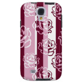 Gestreiftes Muster mit Rosen Case-Mate Samsung Galaxy Hülle (Rückseite)
