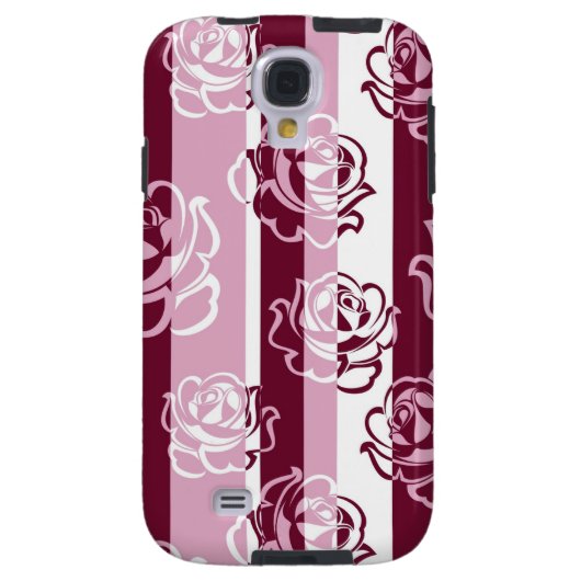 Gestreiftes Muster mit Rosen Case-Mate Samsung Galaxy Hülle (Rückseite)