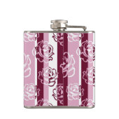 Gestreiftes Muster mit Rosen Flachmann (Rückseite)