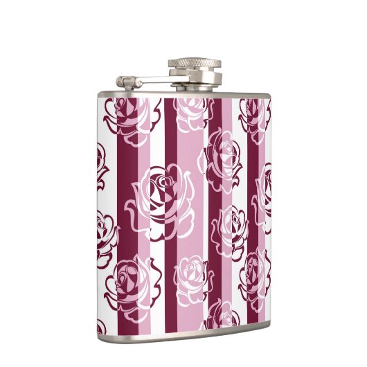 Gestreiftes Muster mit Rosen Flachmann (Rechts)