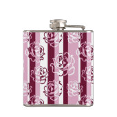 Gestreiftes Muster mit Rosen Flachmann (Rückseite)