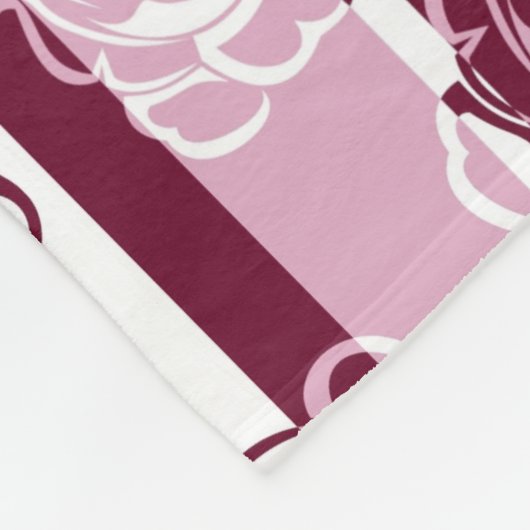 Gestreiftes Muster mit Rosen Fleecedecke (Ecke)