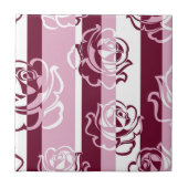 Gestreiftes Muster mit Rosen Fliese (Vorderseite)