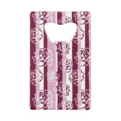 Gestreiftes Muster mit Rosen Geldkarten Flaschenöffner (Rückseite)