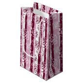 Gestreiftes Muster mit Rosen Kleine Geschenktüte (Vorderseite Schrägansicht)