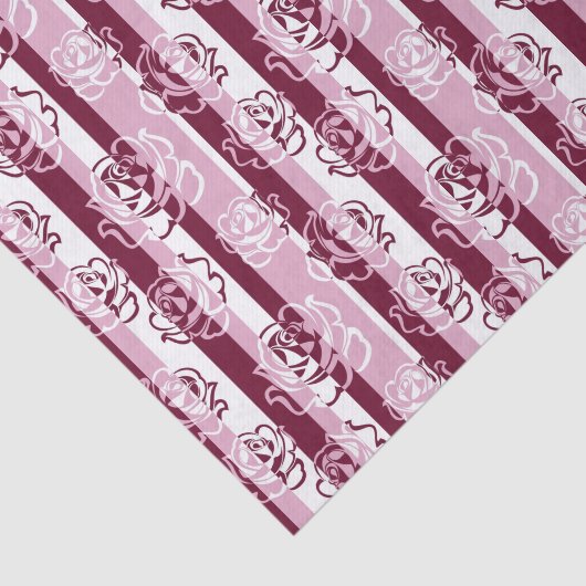 Gestreiftes Muster mit Rosen Seidenpapier (Ausschnitt)