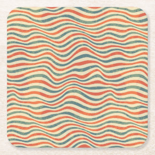 Gestreiftes Muster Rechteckiger Pappuntersetzer