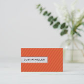 Gestreiftes Nähen - Orange Visitenkarte (Stehend Vorderseite)