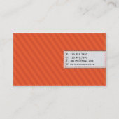 Gestreiftes Nähen - Orange Visitenkarte (Rückseite)