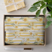 Gestreiftes Narzissen-Blumenmuster Seidenpapier (Geschenk)