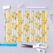 Gestreiftes Narzissen-Blumenmuster Seidenpapier (Handwerk)