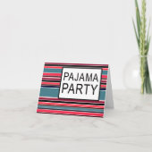 gestreiftes Pajama-Party Einladung (Vorderseite)
