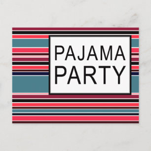gestreiftes Pajama-Party Einladungspostkarte